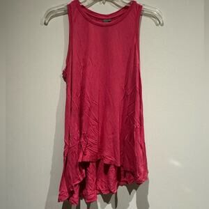 Sweaty Betty pink sleeveless top with asymmetrical bottom hem size small